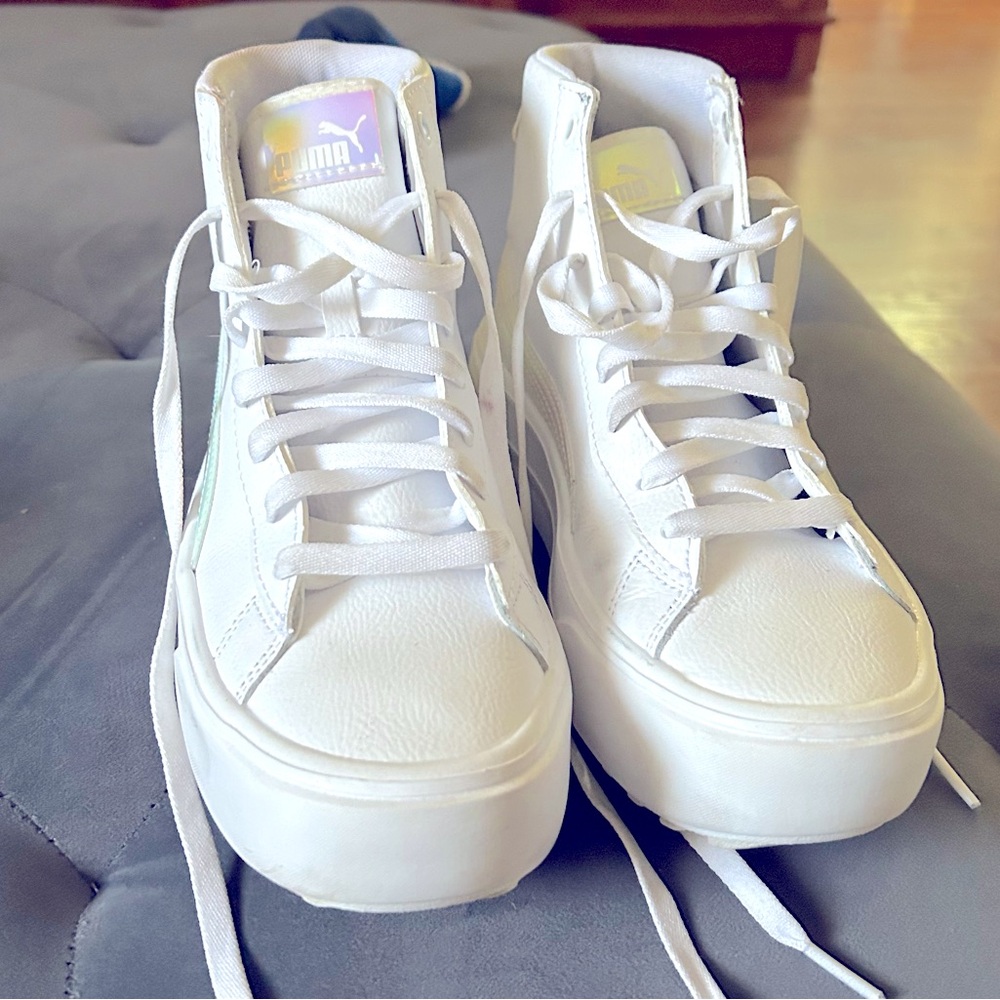 Puma Platform high top white sneakers